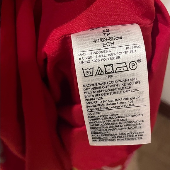 Banana Republic Red and White Floral Dress XS EUC Maxi Lined Pockets - Picture 13 of 13